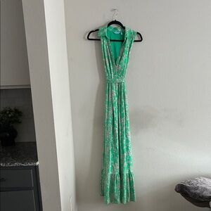 Draper James Mint Green Floral Maxi Dress